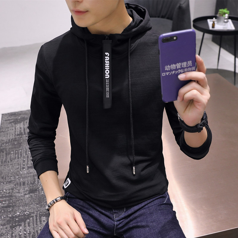 Spring and autumn season men's wear Self cultivation fashion Solid Youth Hooded Cotton goods in stock Long sleeve Men's sweater Suggested main push