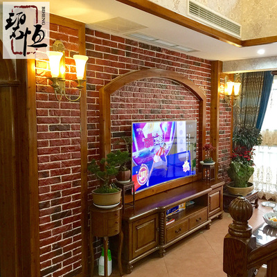 佛山红色文化砖文化石别墅外墙砖仿古砖客厅电视背景墙砖艺术红砖|ru