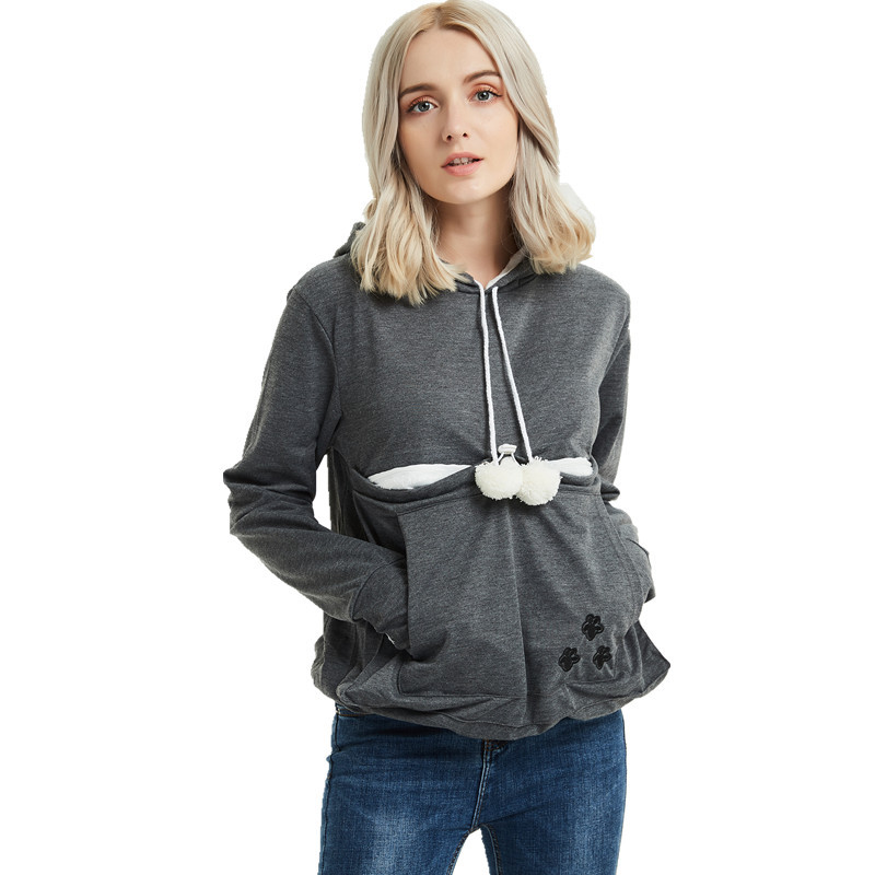 Cross-border autumn and winter couple wear home wear pullover sweater independent station hot selling pocket casual jacket hoodie hooded women