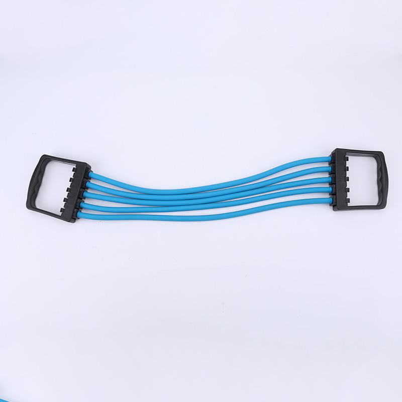 新款橡胶五管拉力器 可拆卸拉力器扩胸器臂力器 健身拉力带定制批