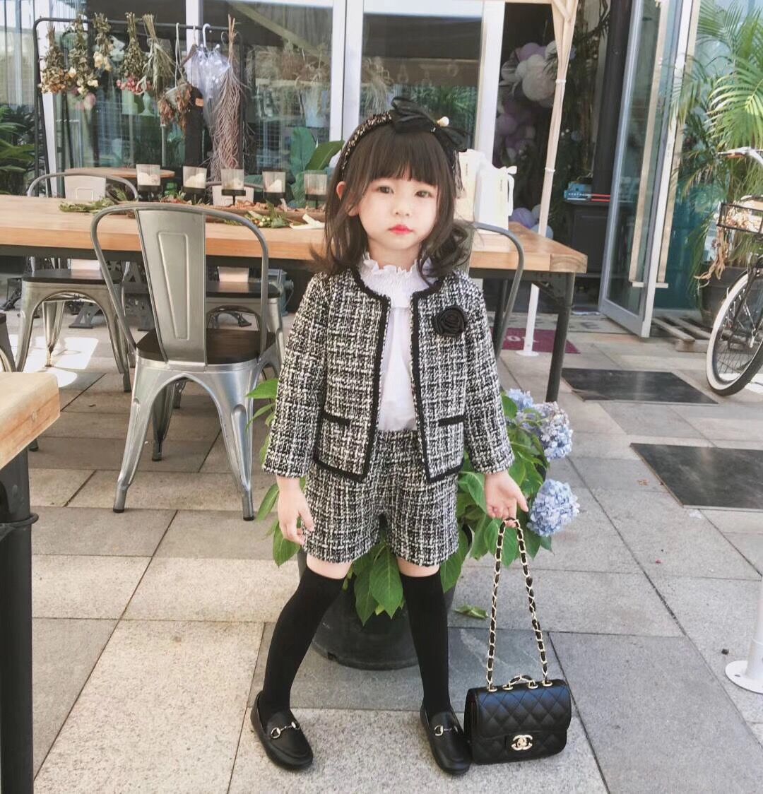 Novi dječji dvodijelni korejski mali mirisni kaput za djevojčice za proljeće i jesen 2022._voghion.com