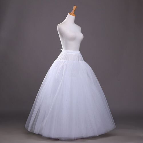 Amazon A-line hem elastic waist floor-length wedding dress bustle 4-layer hard mesh boneless large hem petticoat wholesale