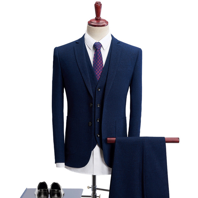 Men’s suit thickened slim groom wedding business casual suit three piece suit