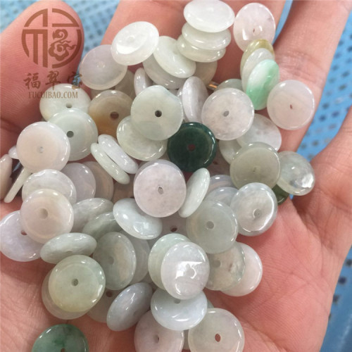 Four Seasons City Natural Jadeite 10MM Peace Pendant Necklace Jade Jadeite Craftsmanship Factory Wholesale Jade Accessories