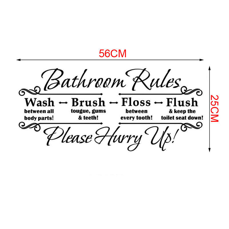 (侵权风险)浴室条例 墙贴 黑色