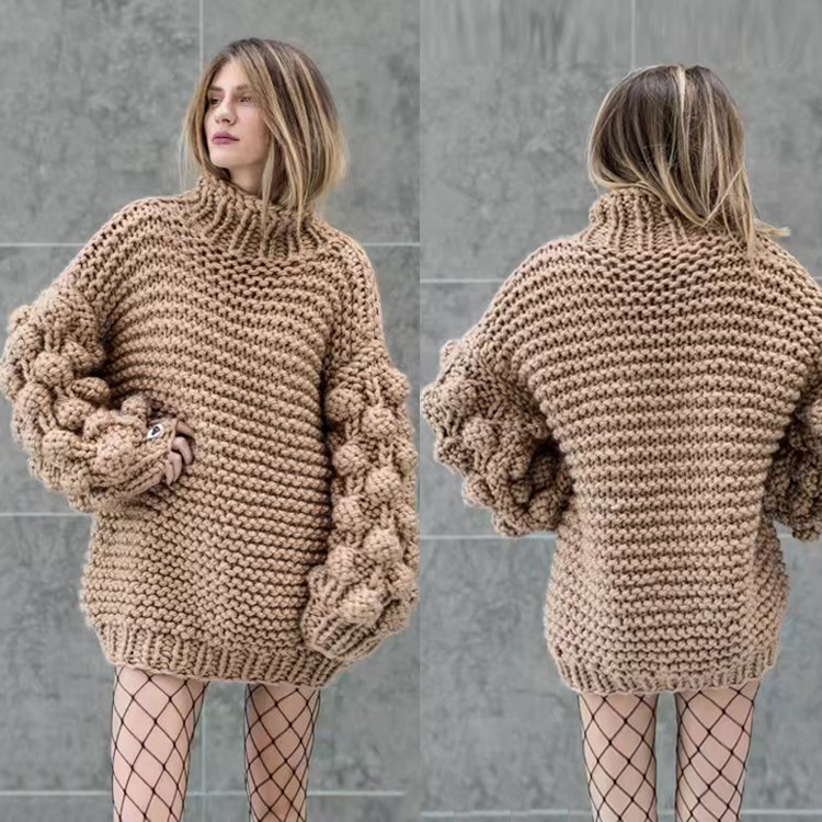 wholesale clothing vendors Nihaostyles three-dimensional ball thick stick knit sweater   NSYL67096