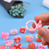 Cute fuchsia ring, children's cartoon resin for friend, Korean style, Birthday gift, wholesale