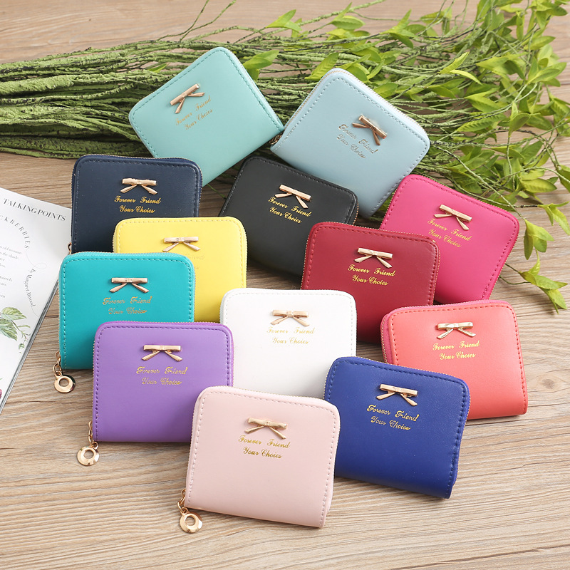 Korean Bow Coin Purse Wallet Candy Color Coin Bag display picture 25