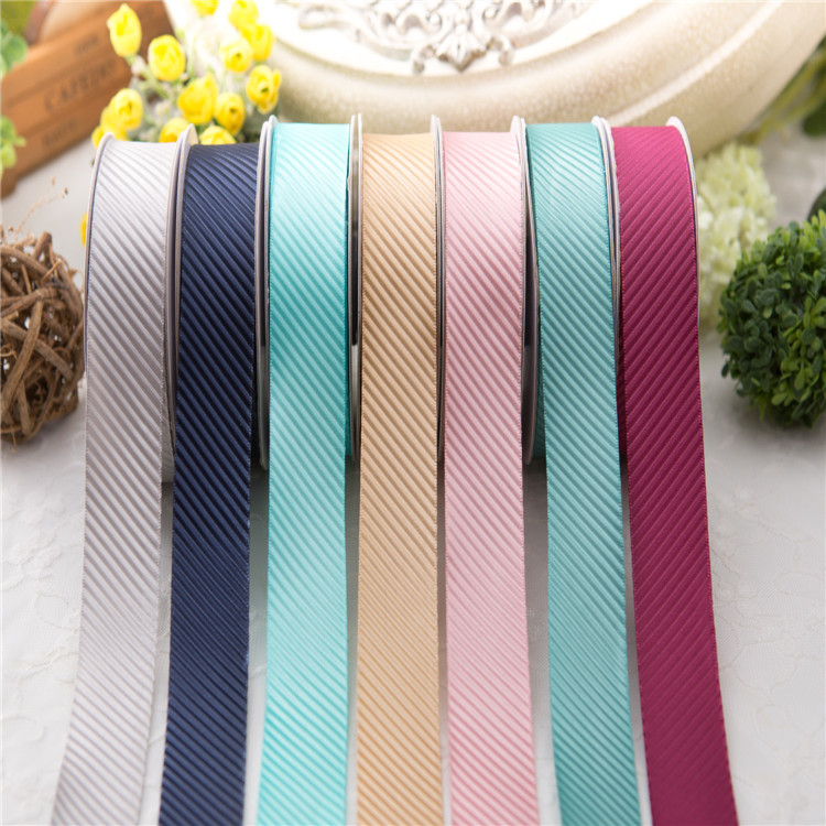 厂家直销批发平纹斜纹织带装饰丝带蝴蝶结深蓝色纱带条纹涤纶饰品
