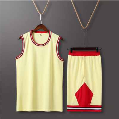 2109年夏季公牛籃球服套裝男定制印號透氣籃球訓練隊服大學生球衣