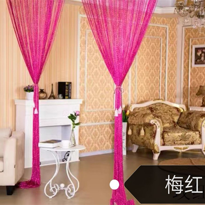 3米加密加粗银丝线帘婚庆道具美容院装饰隔断帘玄关线帘-阿里巴巴