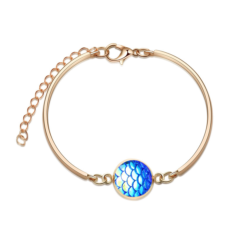 Mode Vente Chaude Nouvel Argent Rond Multicolore Sirène Bracelet En Forme D&#39;amour Bijoux En Gros display picture 1