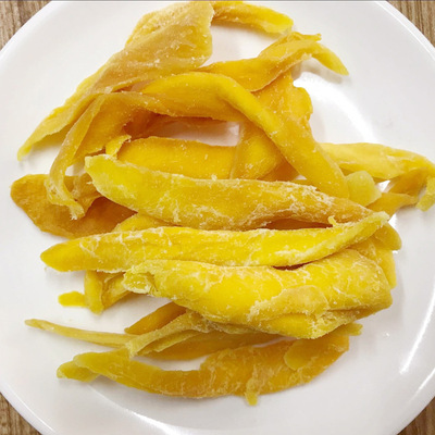 Bulk Wholesale in,Dried Mango with Small Stripes Preserved fruit snacks can OEM Processing Dried fruit Confection 500 gram