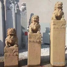 仿古青石拴马桩 庭院石雕拴马柱十二生肖狮子 单位门口摆件优惠