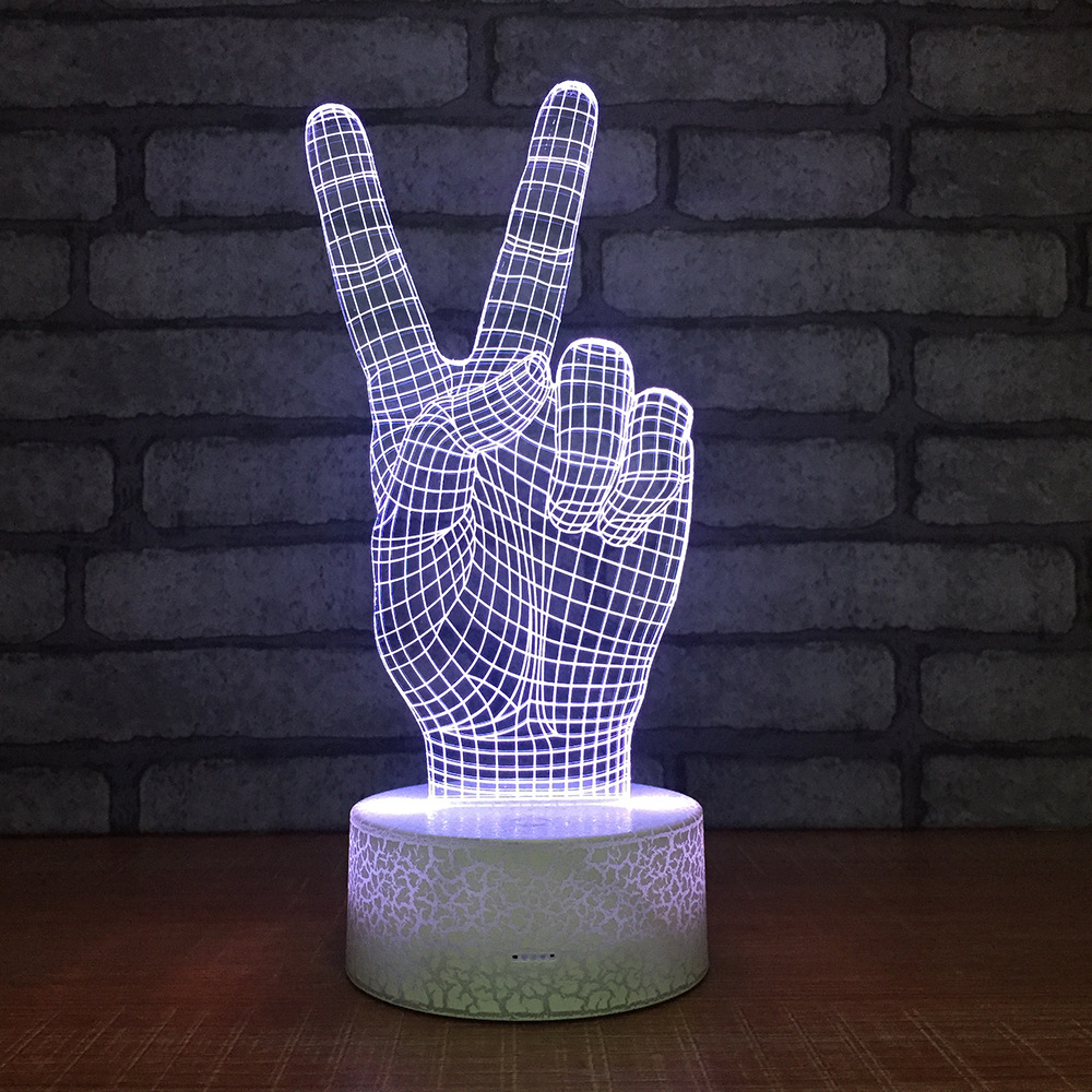 亚马逊爆款 爆裂纹3D灯小夜灯台灯