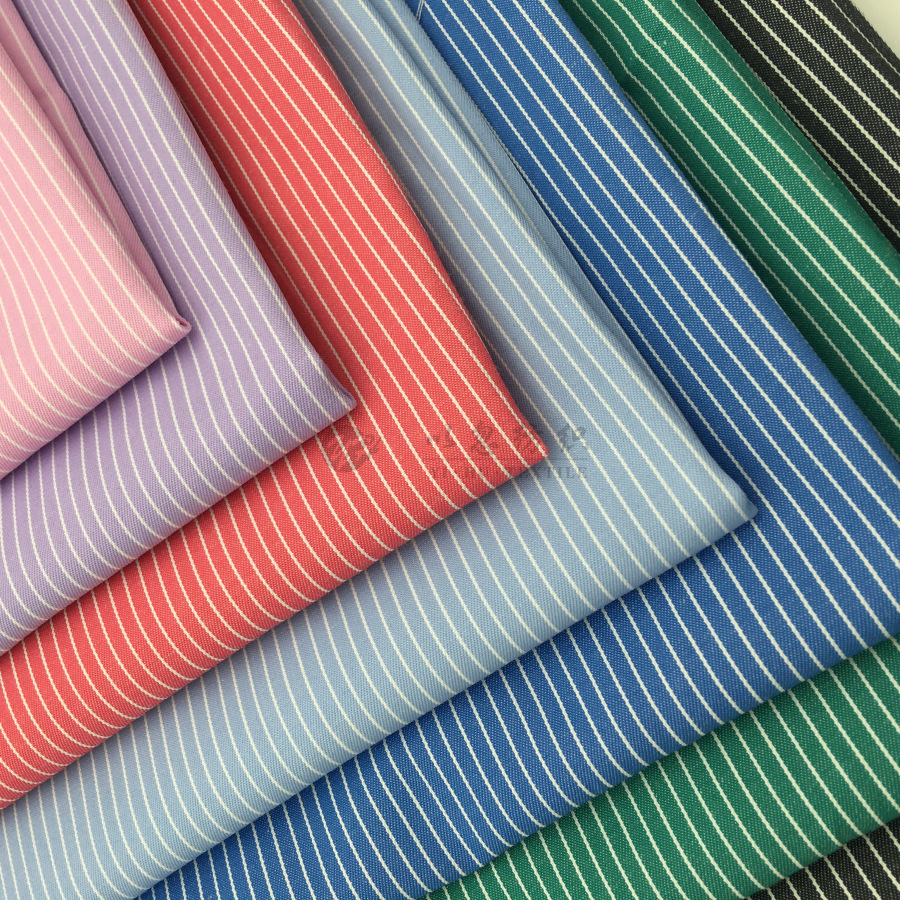 2019春秋新款细条 时尚男女装 衬衫面料 45超细旦55精棉 100D*40S
