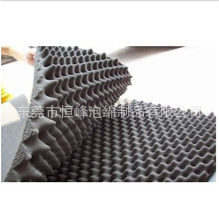 厂销大波浪隔音海绵材料  小孔低频隔音海绵块 降噪绵