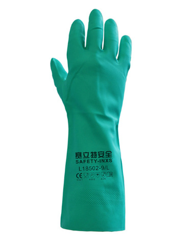供应赛立特L18502绿色丁腈防化耐酸碱抗磨损防穿刺耐用防护手套