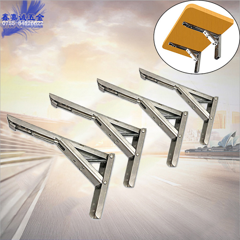 304不鏽鋼折疊三角支架折疊桌書桌廚房牆上壁挂置物架三腳架托架