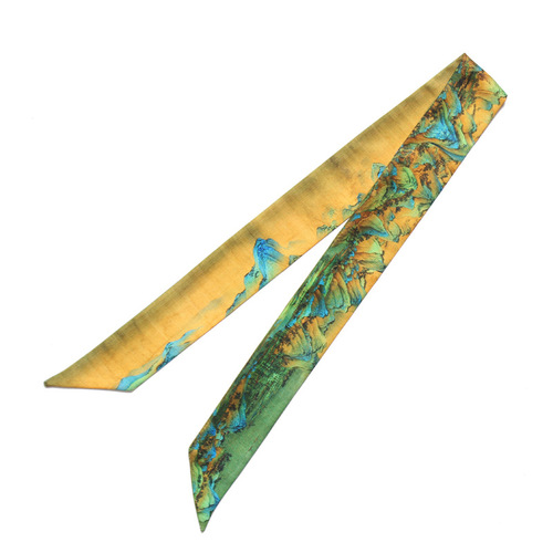 Chinese style Ruihe picture wrapped around the bag handle silk scarf twill small ribbon decorative scarf bag strap ladies scarf