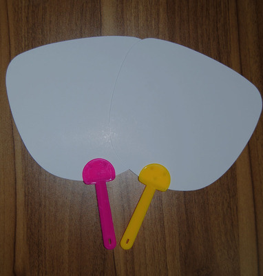 厂家直供扇子DIY空白广告扇各式异型卡通纸扇配各色扇柄可