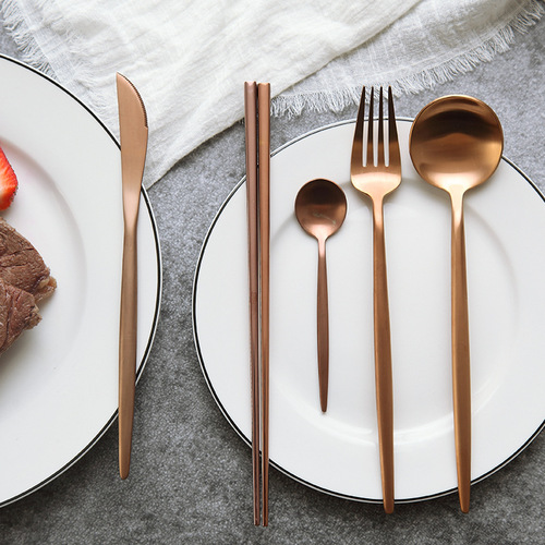 304 stainless steel western food tableware steak knife, fork and spoon two or three piece set European style household thickened weighted knife and fork