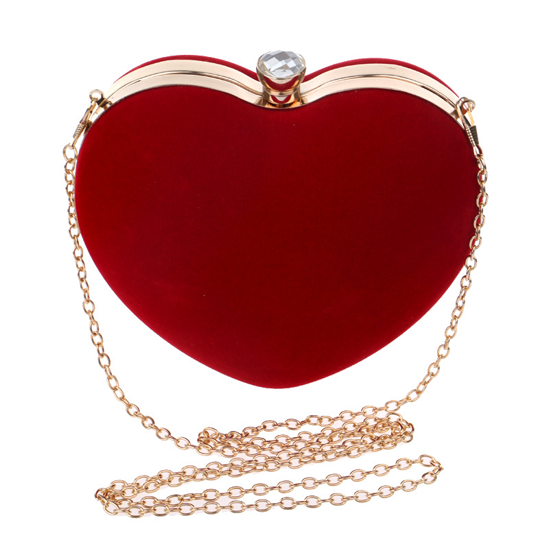 Hot Heart-shaped Handbag Lady Fashion Makeup Bag Evening  Bag Clutch Bag display picture 7