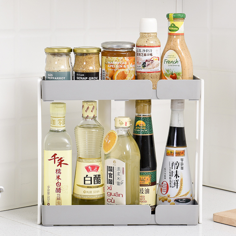 Multi-functional two-layer toilet table finishing rack kitchen corner rack bathroom desktop skin care storage rack