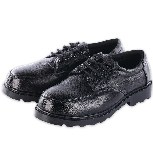 Low-grade black pebbled cowhide steel toe acid and alkali resistant, anti-smash and anti-puncture men's summer safety labor protection shoes