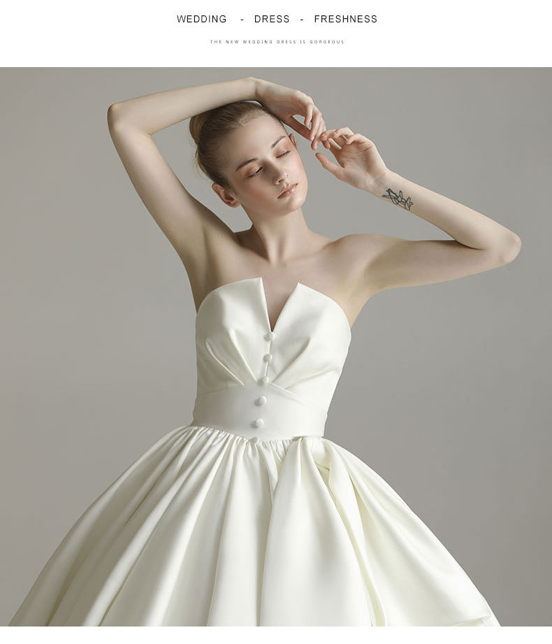 Abito da sposa donna monospalla elegante vestito da cerimonia_voghion.com