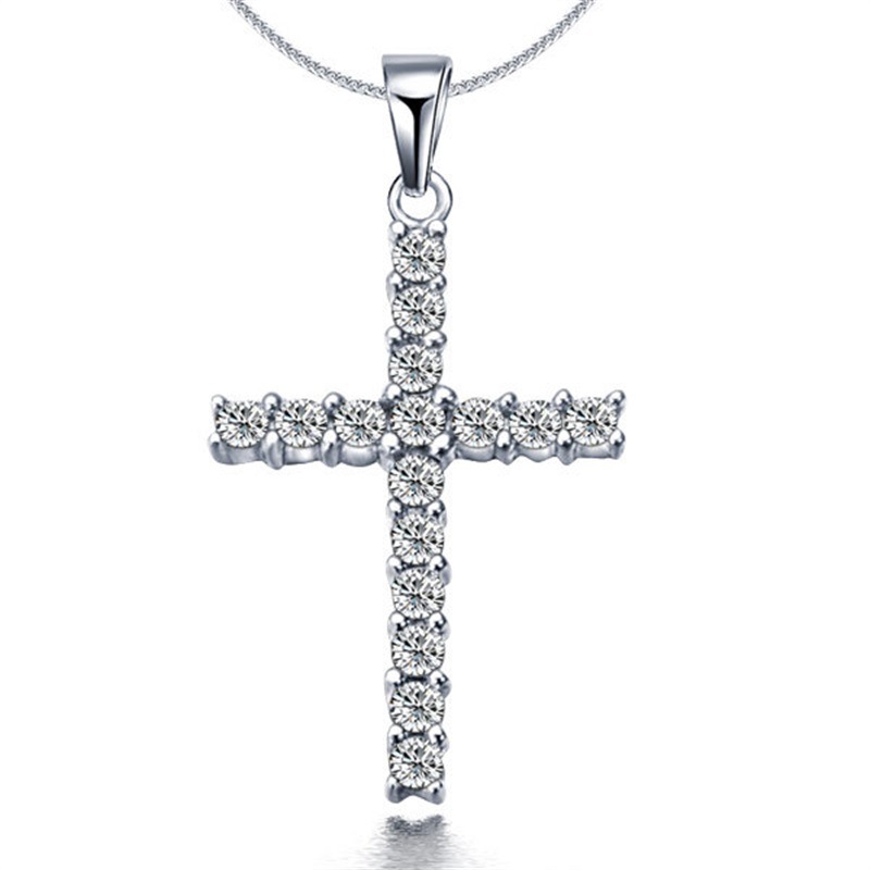 Hip Hop Cross Pendant Diamond Necklace display picture 1
