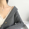 Fashionable necklace, Korean style, silver 925 sample, diamond encrusted