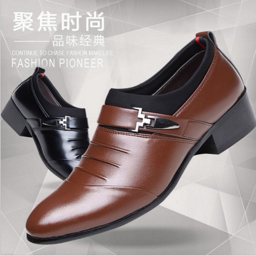 New men's summer shoes for large sizes, business formal leather shoes with a pointed toe, British style, single shoe, breathable and comfortable casual shoes.
