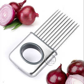 不锈钢多用切菜器洋葱切碎器创意切菜器切片器松肉针防切手洋葱叉