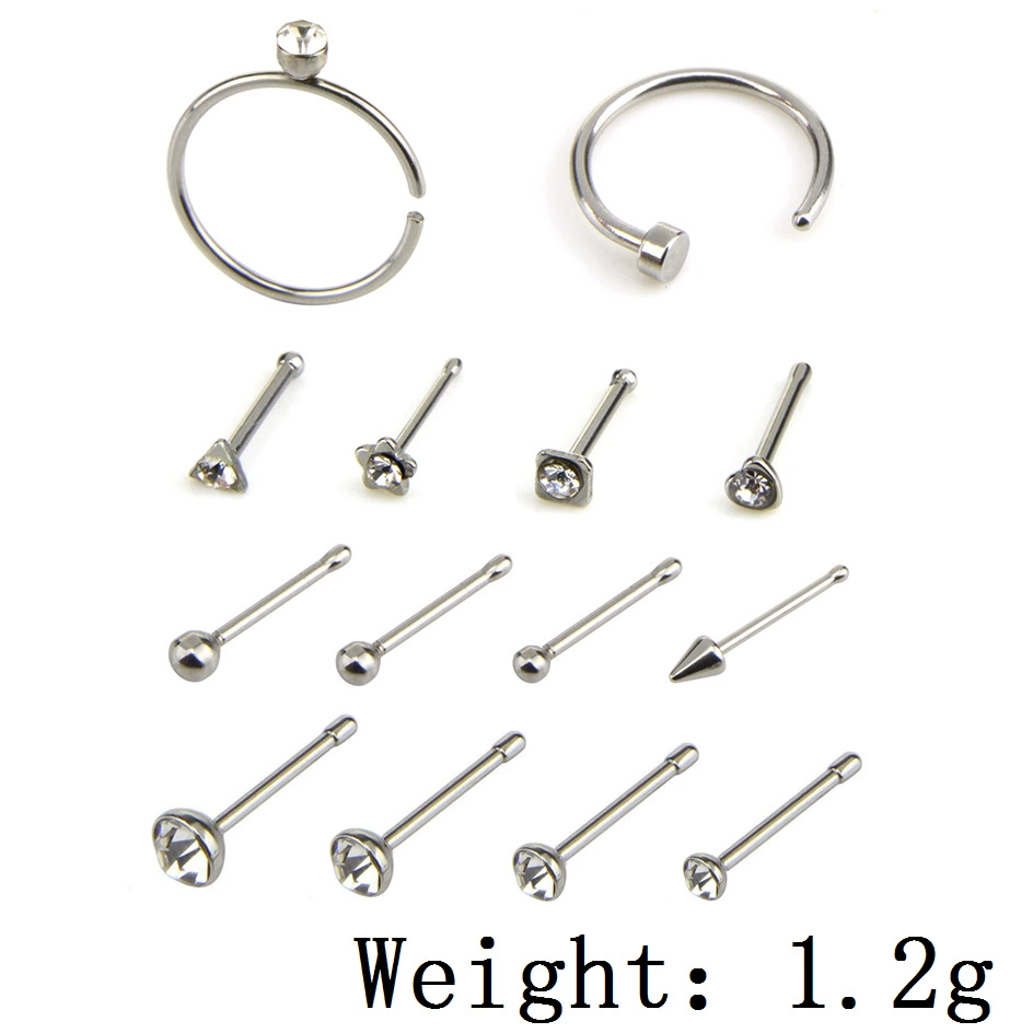 Mixed set stainless steel, nose piercing
