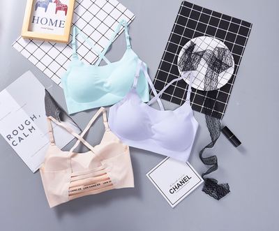 New products Beautiful back undergarment covering the chest and abdomen camisole vest Relieved Sports underwear No trace Gather Wireless sleep Bras