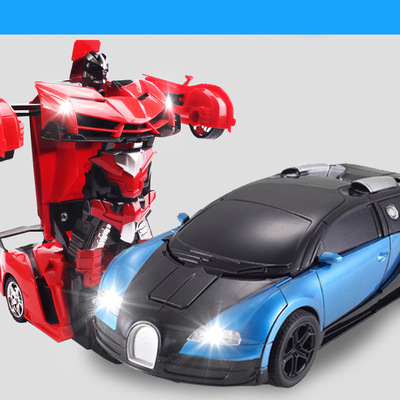 1：14一键变形遥控车手势感应变形金刚机器人电动变形车 儿童汽车