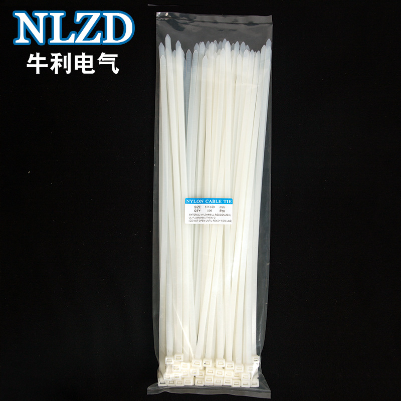 塑料尼龙扎带8*450尺寸7.6*450 足数100条 广告喷绘捆绑束线扎绳