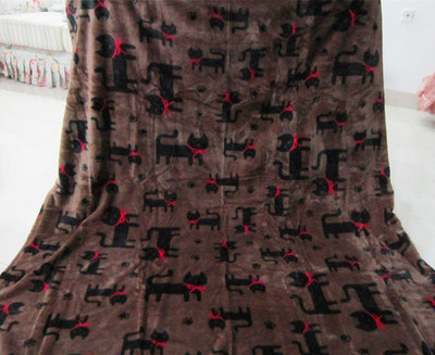 出口日本法蘭絨毯珊瑚絨毯貓咪毛巾被秋冬蓋毯床單加厚保暖學生毯