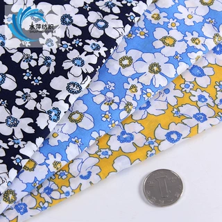 高密全棉府绸印花布60s 春夏服装布 90GSM衬衣连衣裙面料
