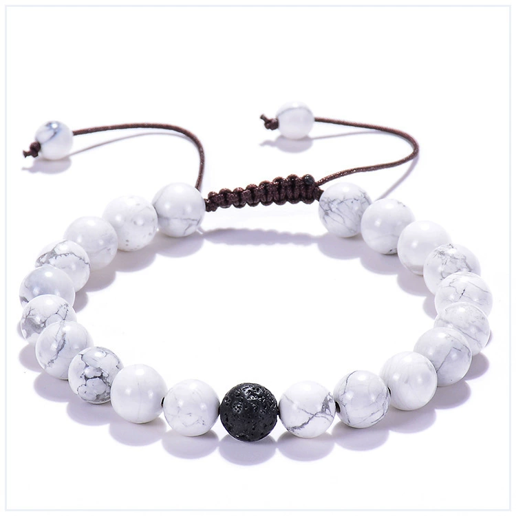 Turquoise matte organic adjustable woven bracelet for beloved, 8mm, Amazon