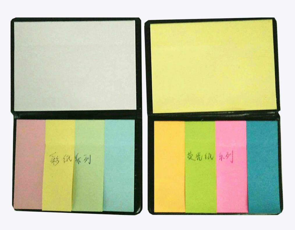 Cross-border exclusive supply of creative sticky notes/post-it notes pu fluorescent note pads leather note wholesale