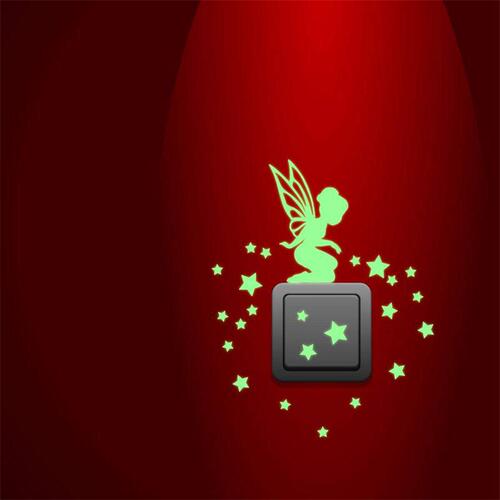 Kunshang New Luminous Flower Fairy Wall Sticker Living Room Bedroom Fluorescent Switch Sticker PVC Removable KS-35