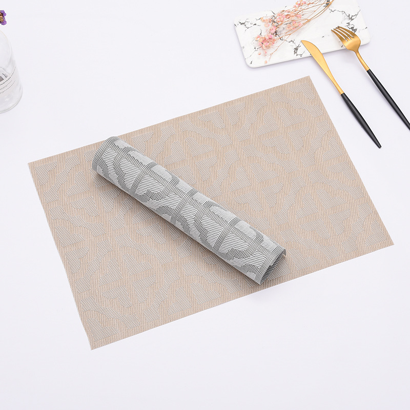 2020特斯林环保西餐垫 PVC隔热餐桌垫创意编织防滑杯垫定制批发详情图2