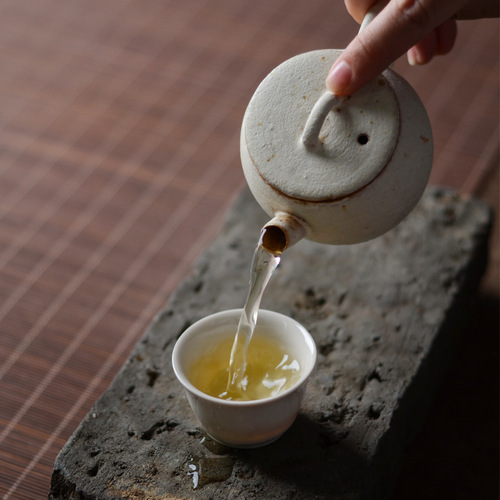 Jingdezhen Ceramic Teapot, Handmade Stone Powder Powder Split Tile Teapot, Plant Gray Glazed Teapot, Snow Series