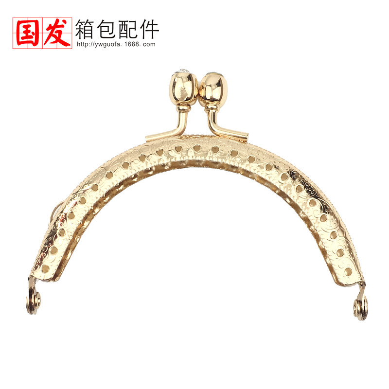 8.5CM semicircular relieve de diamante cabeza de oro taza de vino cabeza accesorios de comercio exterior bolso DIY bolso abrazadera boca mayorista