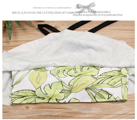 printed lotus leaf shoulder plus size swimsuit  NSHL43135