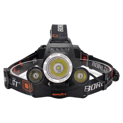 BORUiT high-power LED Headlight Highlight Strong light charge Flashlight Go fishing Hunting Headlight