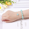 Universal ecological metal one bead bracelet, crystal, jewelry, accessory, Korean style, with gem