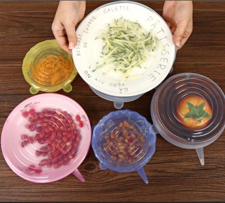 水果蔬菜矽膠保鮮膜蓋  食品級矽膠保鮮碗蓋 矽膠保險蓋6件套碗蓋